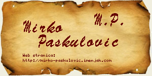 Mirko Paskulović vizit kartica